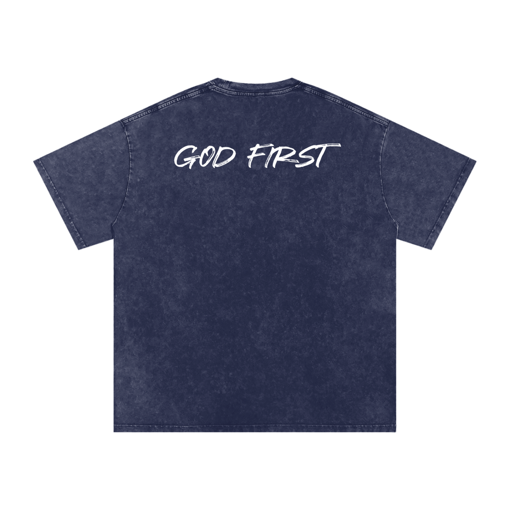 Snow Washed Oversized Cotton T-Shirt
