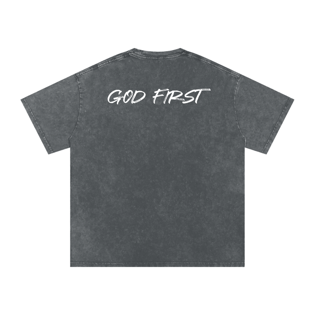 Snow Washed Oversized Cotton T-Shirt