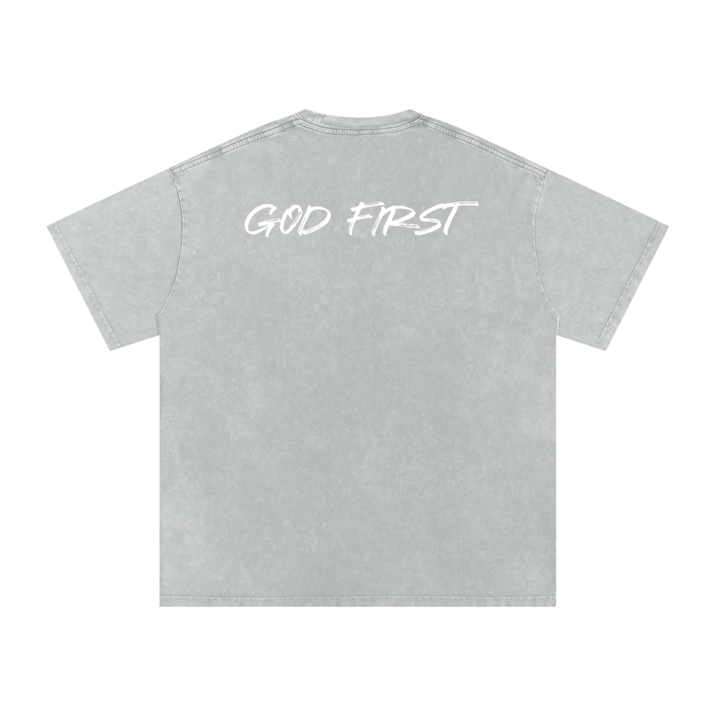 Snow Washed Oversized Cotton T-Shirt
