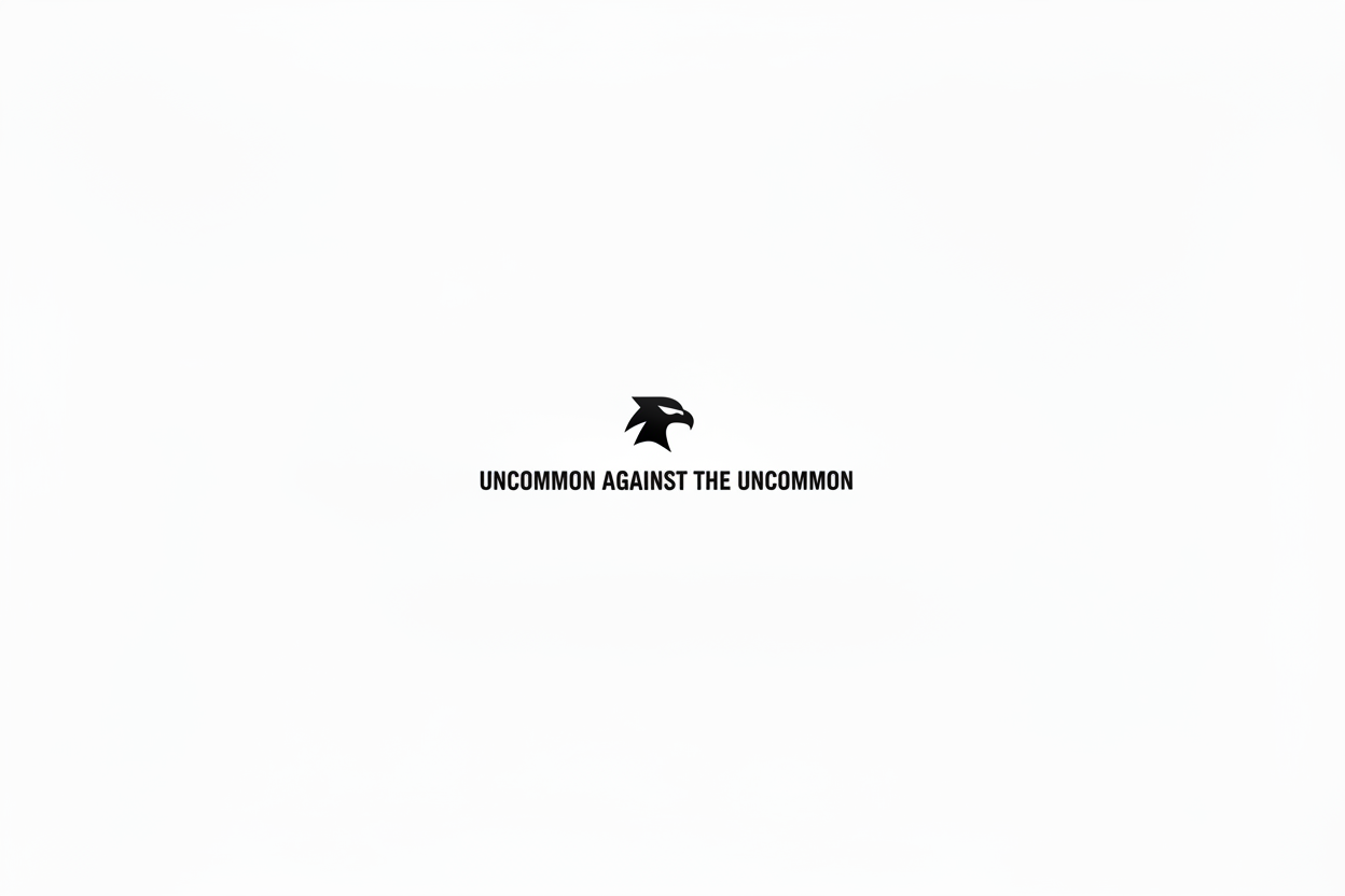 Inverted eagle logo - black on white
